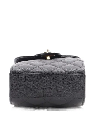 Pre-owned Chanel Cc Flap Phone Holder Crossbody Bag Quilted Caviar Clutch Bag In Black