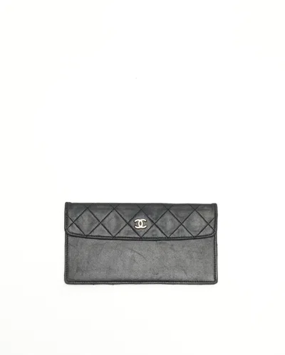 Pre-owned Chanel Cc Folding Pouch In Black