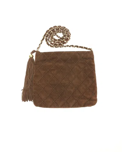 Pre-owned Chanel Cc Fringe Chain Bag In Brown