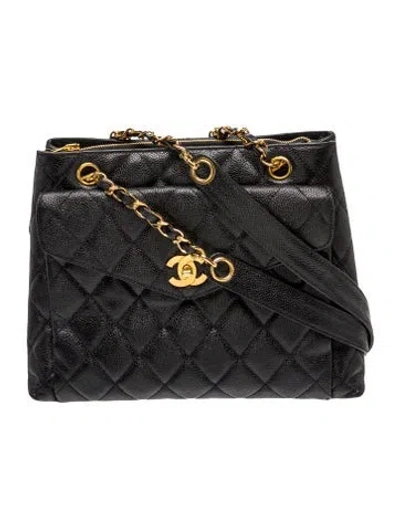 Pre-owned Chanel Cc Front Pocket Tote In Black