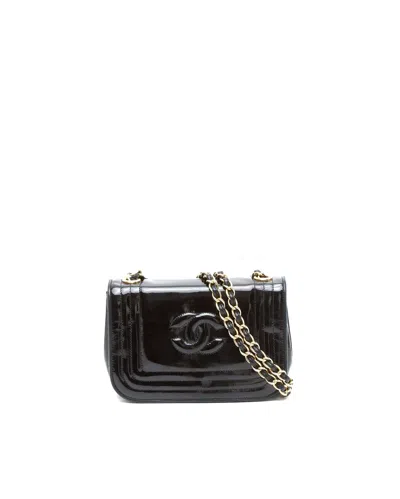Pre-owned Chanel Cc Full Flap Chain Bag In Black