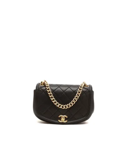 Chanel Cc Full Flap Chain Bag In Black