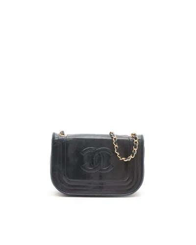 Pre-owned Chanel Cc Full Flap Shoulder Bag In Blue