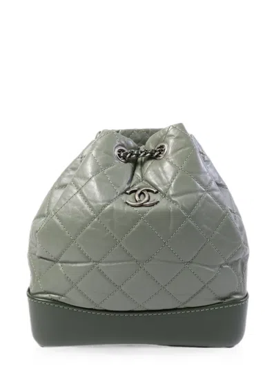 Pre-owned Chanel Cc Gabrielle Backpack In Green