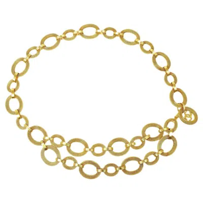 Pre-owned Chanel Cc Gold Metal Textured Charm Chain Link Waist Belt