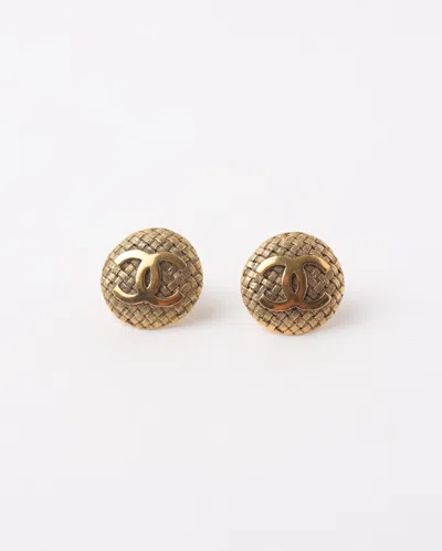 Pre-owned Chanel Cc Gold-plated Clip-on Earrings