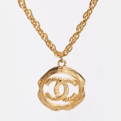 Pre-owned Chanel Cc Gold Tone Choker Necklace