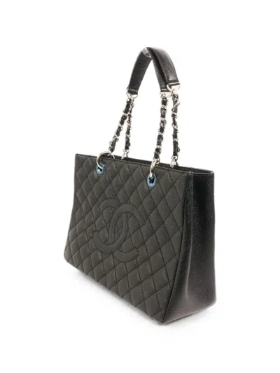 Pre-owned Chanel Cc Grand Shopping Tote Bag In Black