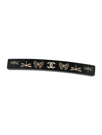 Pre-owned Chanel Cc Hair Clip In Black