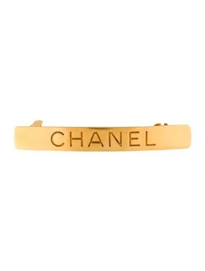 Pre-owned Chanel Cc Hair Clip In Gold