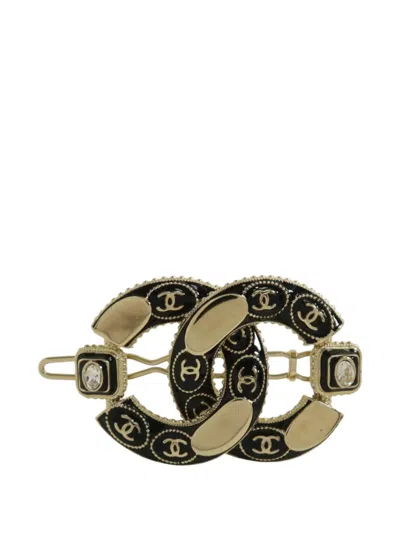 Pre-owned Chanel Cc Hair Clip In Gold