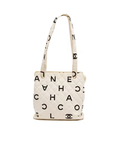 Chanel Cc Icon Tote Bag In White