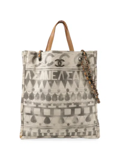 Pre-owned Chanel Cc Iliad Shopping Tote Bag In Neutrals