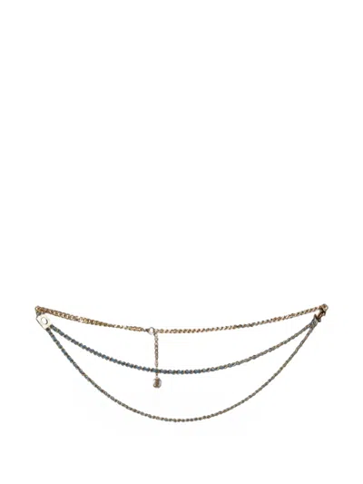 Pre-owned Chanel Cc Interwoven Chain Belt In Gold
