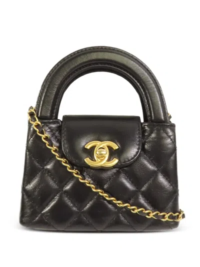 Pre-owned Chanel Cc Kelly Nano Shoulder Bag In Black