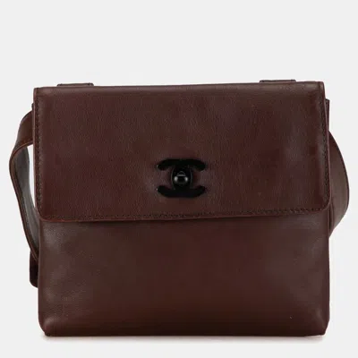 Pre-owned Chanel Cc Lambskin Belt Bag In Brown