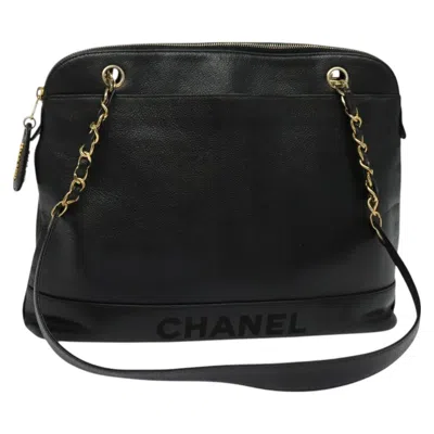 Pre-owned Chanel Cc Leather Shoulder Bag () In Black