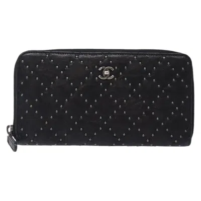 Pre-owned Chanel Cc Leather Wallet () In Black
