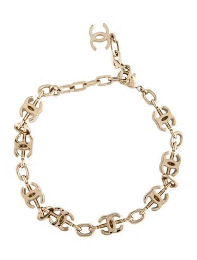 Pre-owned Chanel Cc Link Choker Necklace, 14.5" In Multicolor