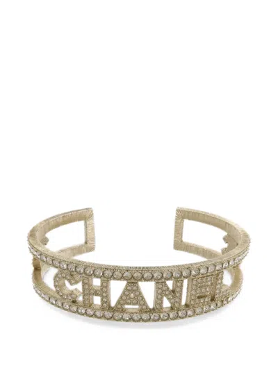 Pre-owned Chanel Cc Logo Bangle In Gold