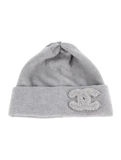 Pre-owned Chanel Cc Logo Beanie In Grey