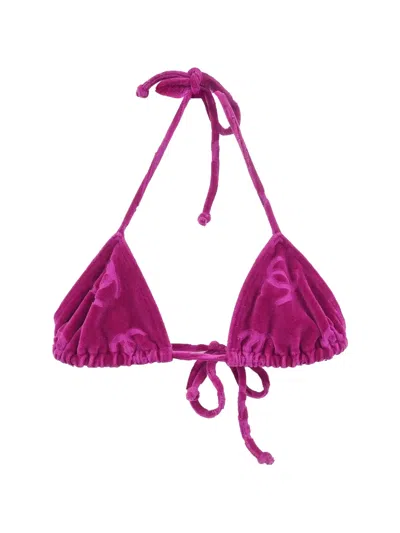 Pre-owned Chanel Cc Logo Bikini Top In Pink
