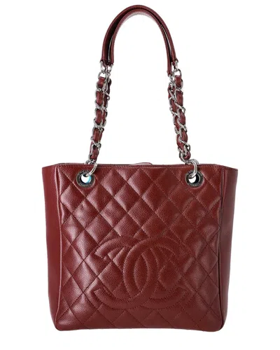 Chanel Cc' Logo Caviar Leather Petite Shopping Tote (authentic Pre-loved)