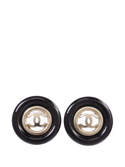 Pre-owned Chanel Cc Logo Earrings In Gold