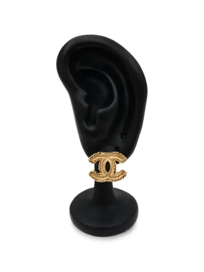 Pre-owned Chanel Cc Logo Earrings In Gold