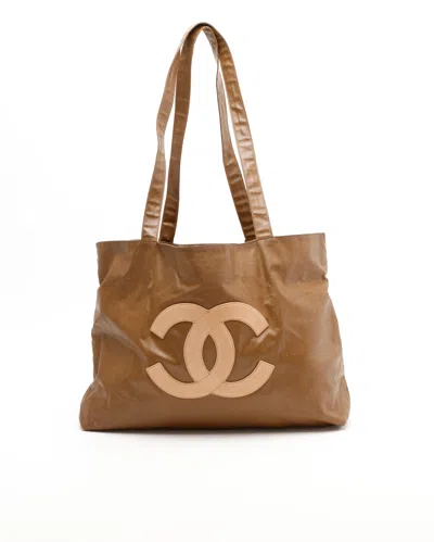 Chanel Cc Logo Tote Bag In Brown