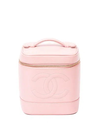 Pre-owned Chanel Cc Logo Vanity Bag In Pink