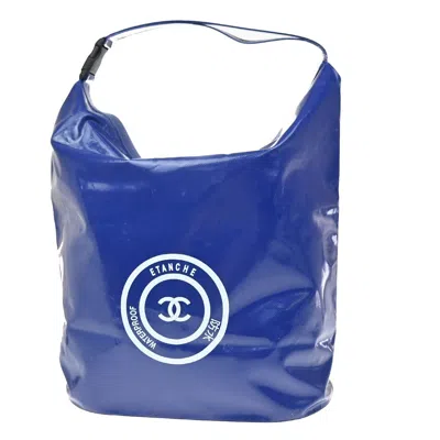 Pre-owned Chanel Cc Logo Waterproof Shoulder Bag Vinyl Synthetic Shoulder Bag Bag () In Blue