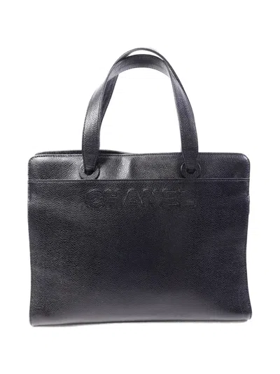 Pre-owned Chanel Cc Logo-embossed Tote Bag In Black