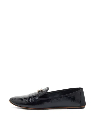 Pre-owned Chanel Cc Logo-plaque Loafers In Black