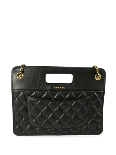 Pre-owned Chanel Cc Logo-plaque Quilted Tote Bag In Black