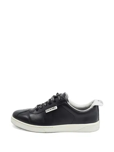 Pre-owned Chanel Cc Logo-tag Low-top Sneakers In Black