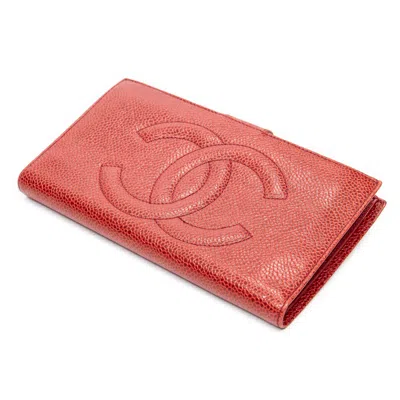 Pre-owned Chanel Cc Long Bifold Wallet In Pink