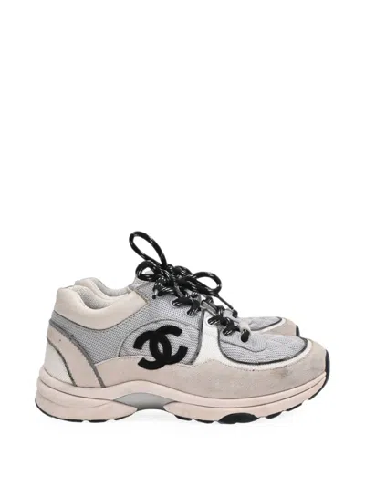 Pre-owned Chanel Cc Low-top Sneakers In Grey