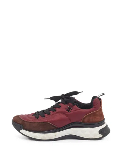 Pre-owned Chanel Cc Low-top Sneakers In Red