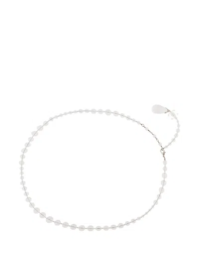 Pre-owned Chanel Cc Lucite Belt In White