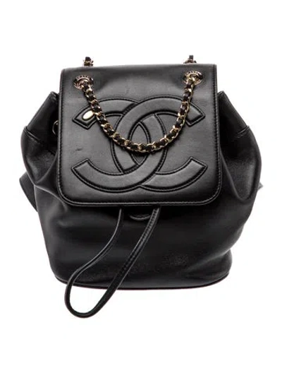 Pre-owned Chanel Cc Mania Backpack In Black