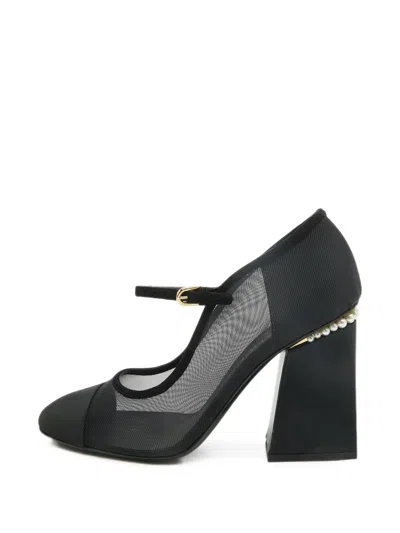 Pre-owned Chanel Cc Mary Jane Pumps In Black