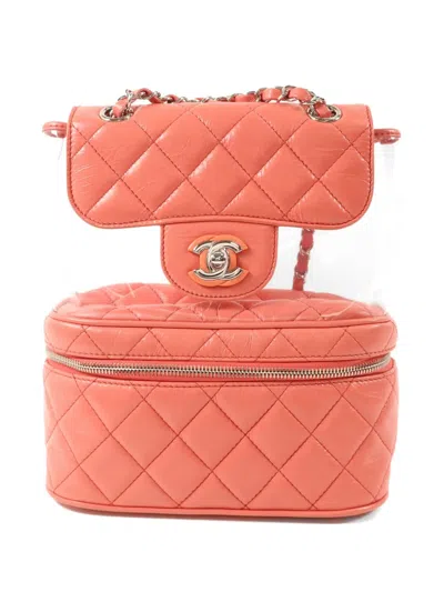 Pre-owned Chanel Cc Matelasse Backpack In Pink