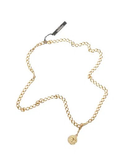 Pre-owned Chanel Cc Medallion Belt In Gold