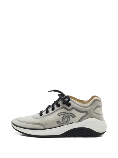 Pre-owned Chanel Cc Mesh Sneakers In Grey