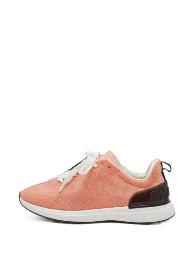 Pre-owned Chanel Cc Mesh Sneakers In Orange