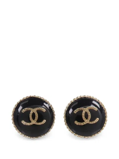 Pre-owned Chanel Cc Metal Earrings In Black