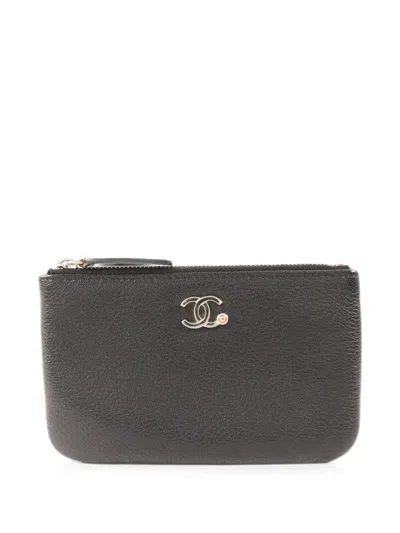 Pre-owned Chanel Cc Mini Pouch In Black