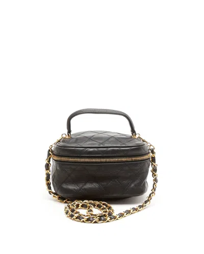Pre-owned Chanel Cc Mini Vanity Bag In Black