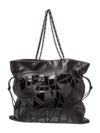 Pre-owned Chanel Cc Mirrored Mosaic Tote In Black